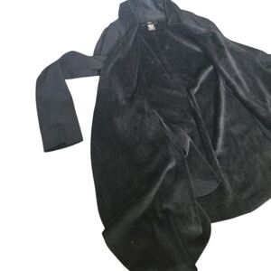 Rain Black Open Front Drape Cardigan - M